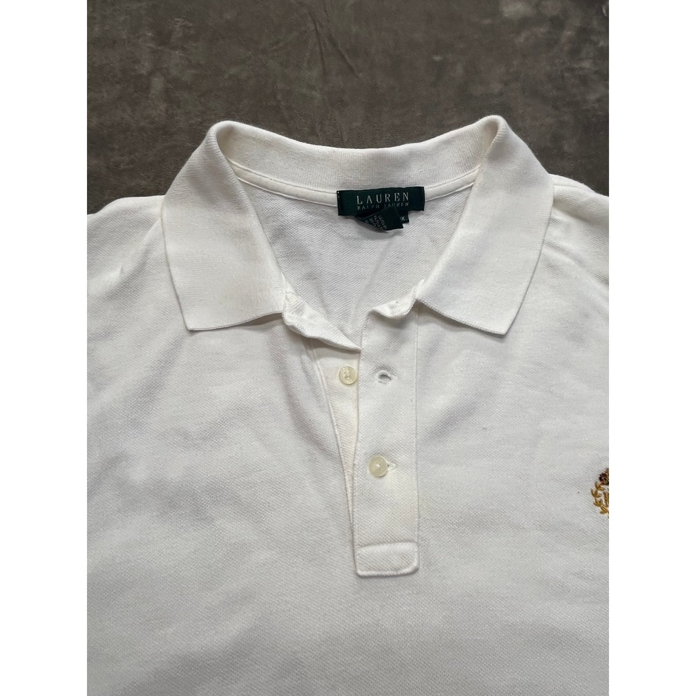 Lauren Ralph Lauren White Cotton Pique Crest Polo Shirt Mens 3X Short Sleeve - Picture 4 of 7